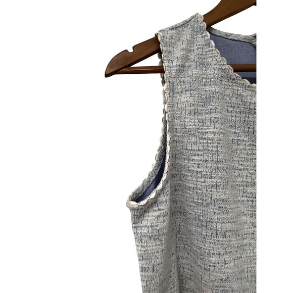 J.Crew Women's Tweed Sleeveless Top In Blue & White Size Large - Picture 5 of 7